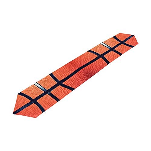Premium 13x70 Inch Polyester Basketball Table Runner - Sport Ball Themed Table Decor for Dining Room, Party & Game Day Decorations