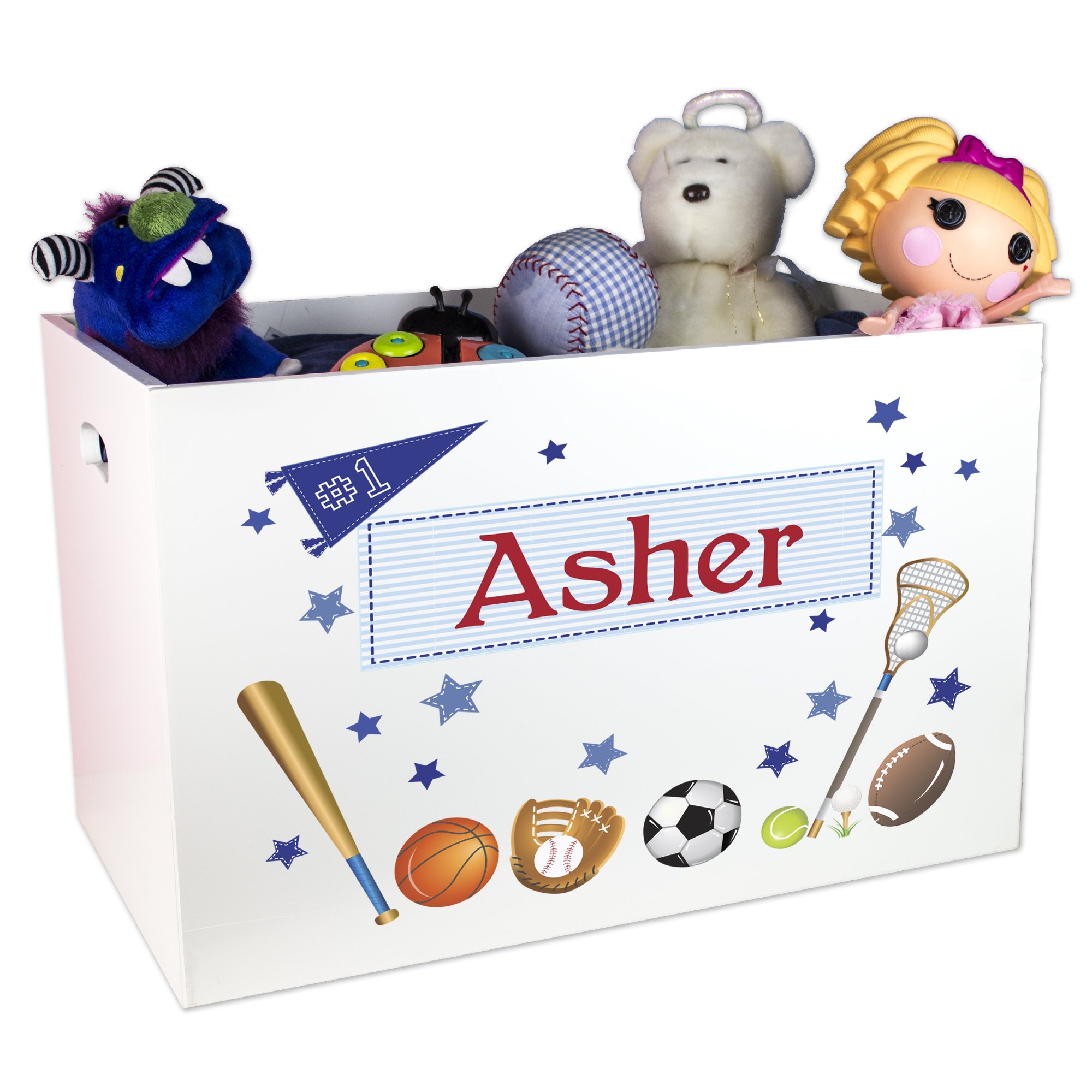 Custom Dinosaur Toy Storage Box - White Wooden Kids Toy Organizer for Playroom & Nursery | Personalized No-Lid Safe Storage Bin for Boys | Perfect for Bedroom, Daycare & Gift Giving