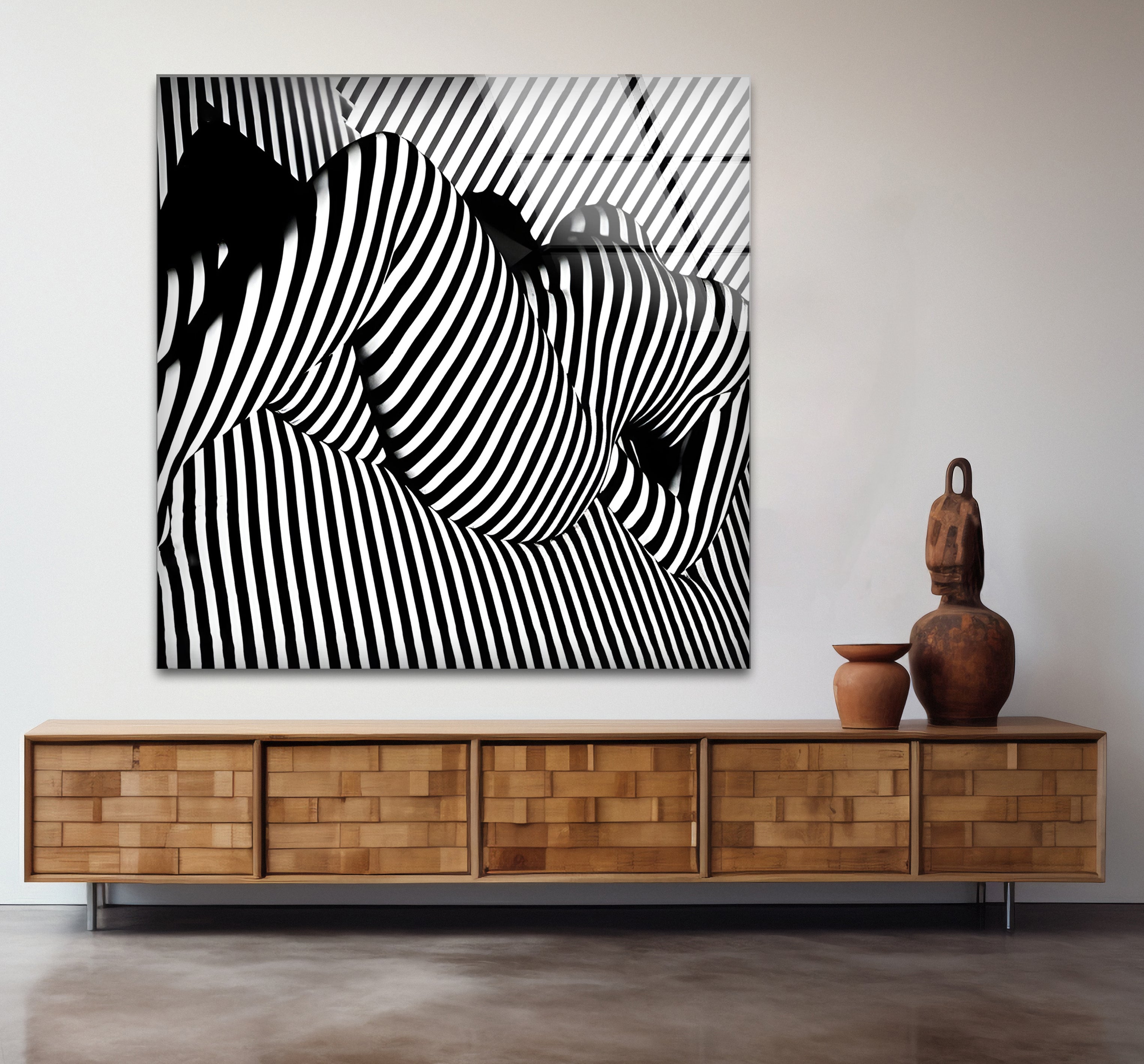 Elegant Black and White Female Body Glass Wall Art - Modern Home Decor for Living Room, Bedroom & Office
