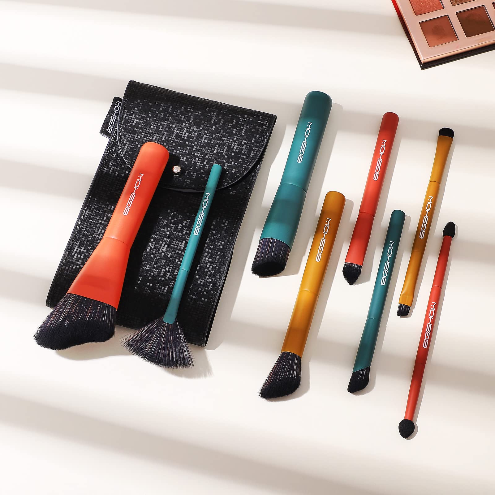 EIGSHOW 8pcs Professional Makeup Brush Set with Case - Perfect for Christmas Gifts & Daily Makeup