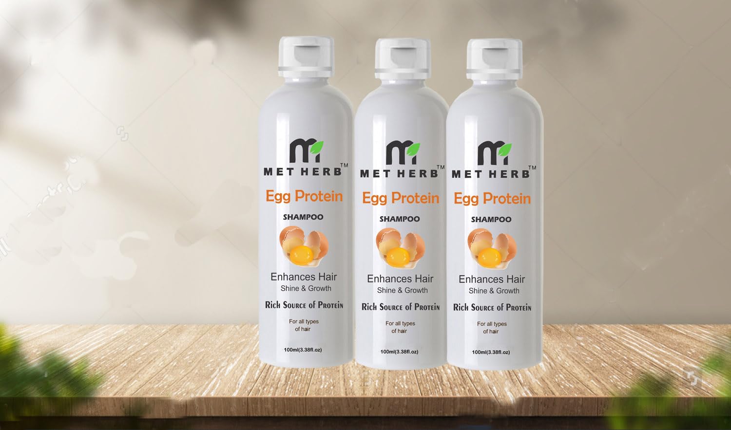 MET HERB Egg Protein Hair Conditioner - Anti Hair Fall Shampoo with Egg White for Thicker, Healthier Hair (200ml) | Daily Nourishment for Damaged & Thin Hair