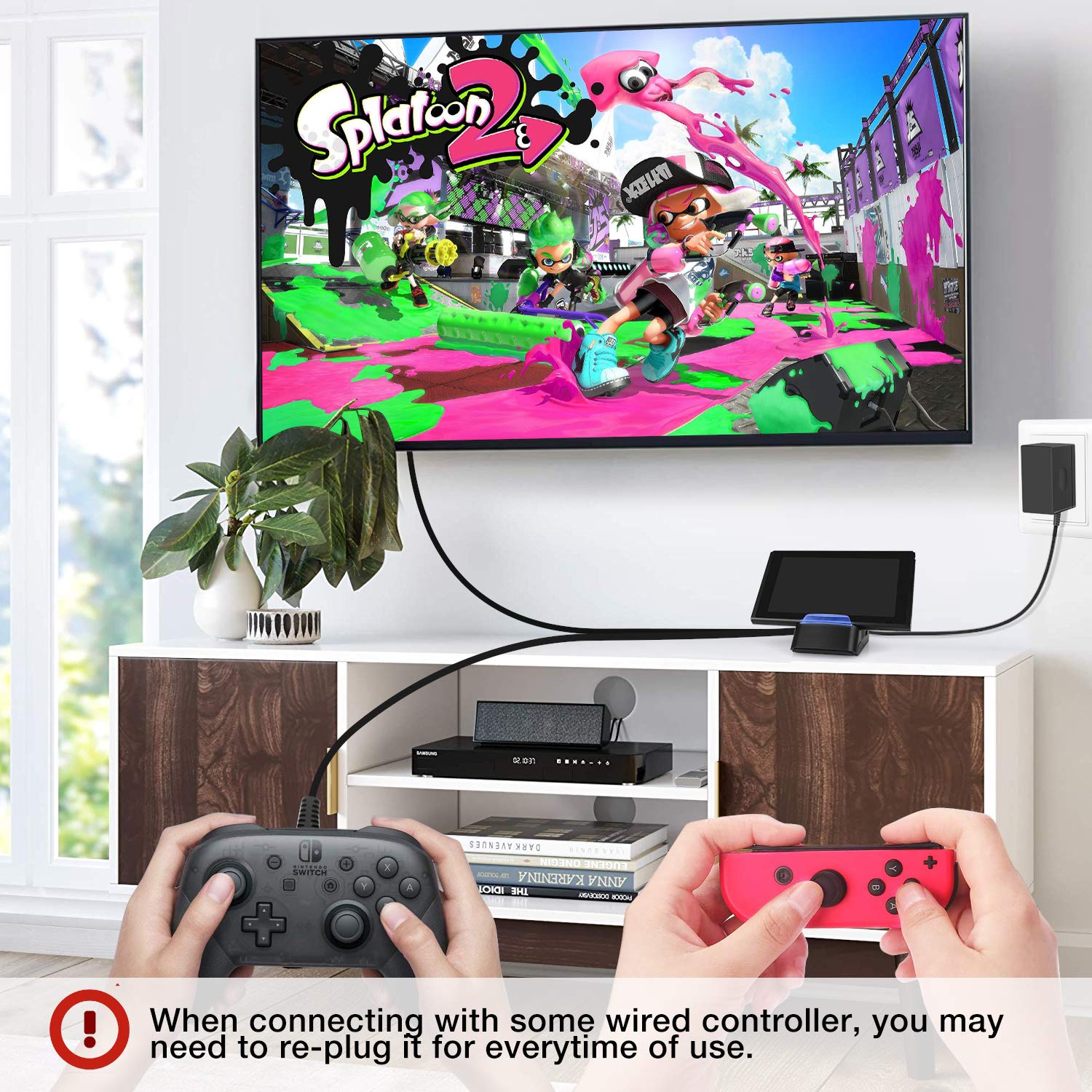 Nintendo Switch TV Dock Station - Portable Docking Base with HDMI & USB 3.0 Ports for Switch/Switch OLED - Fast Charging Adapter Cradle | Perfect for Home Gaming, Travel & Multiplayer Setup