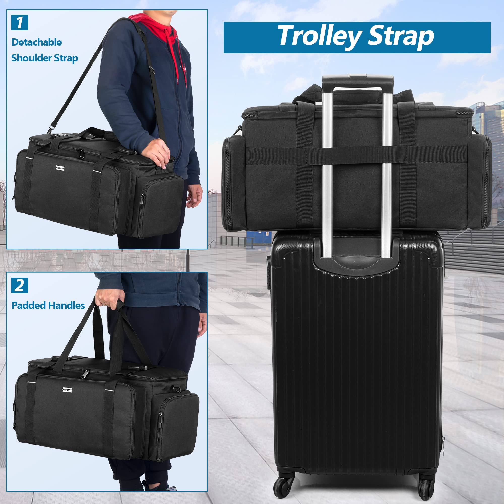 Professional DJ Gig Bag - Heavy Duty Travel DJ Cable Storage Case with Padded Bottom & Adjustable Dividers | DJ Equipment Organizer for Microphones, 14