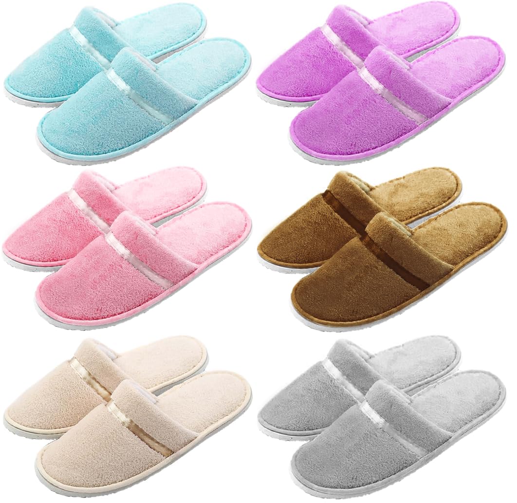 Bulk Disposable House Slippers for Family & Guests - Mixed Color Indoor Spa Hotel Office Slippers for Women & Men | Perfect for Home, Hospitality & Workplace Comfort
