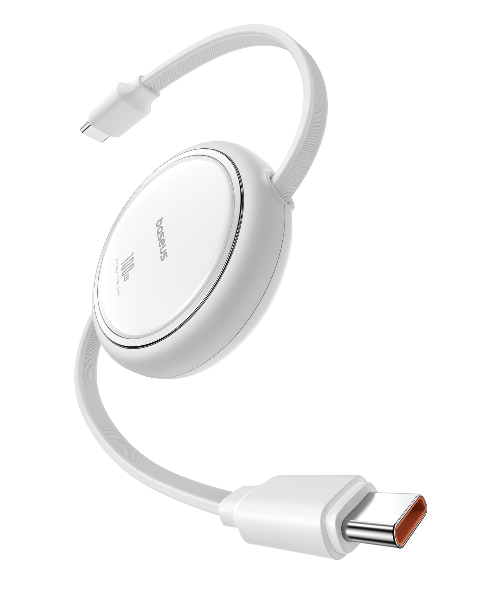Baseus 100W USB C to USB C Fast Charging Cable - Retractable PD 5A Type C Cable with 4-Stage Length Preset for iPhone 15/Pro/Plus/Max, MacBook, iPad Pro, Samsung Galaxy S23/S22+ - Perfect for Travel, Office & Home Charging