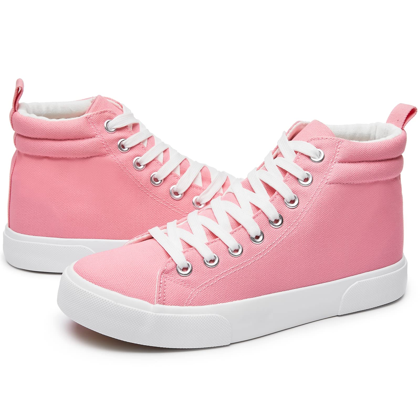 Yageyan Women's High Top Canvas Sneakers - Classic Fashion Sneakers for Women, Comfortable Walking Shoes in White & Black - Perfect for Casual Outfits, Street Style & Everyday Wear