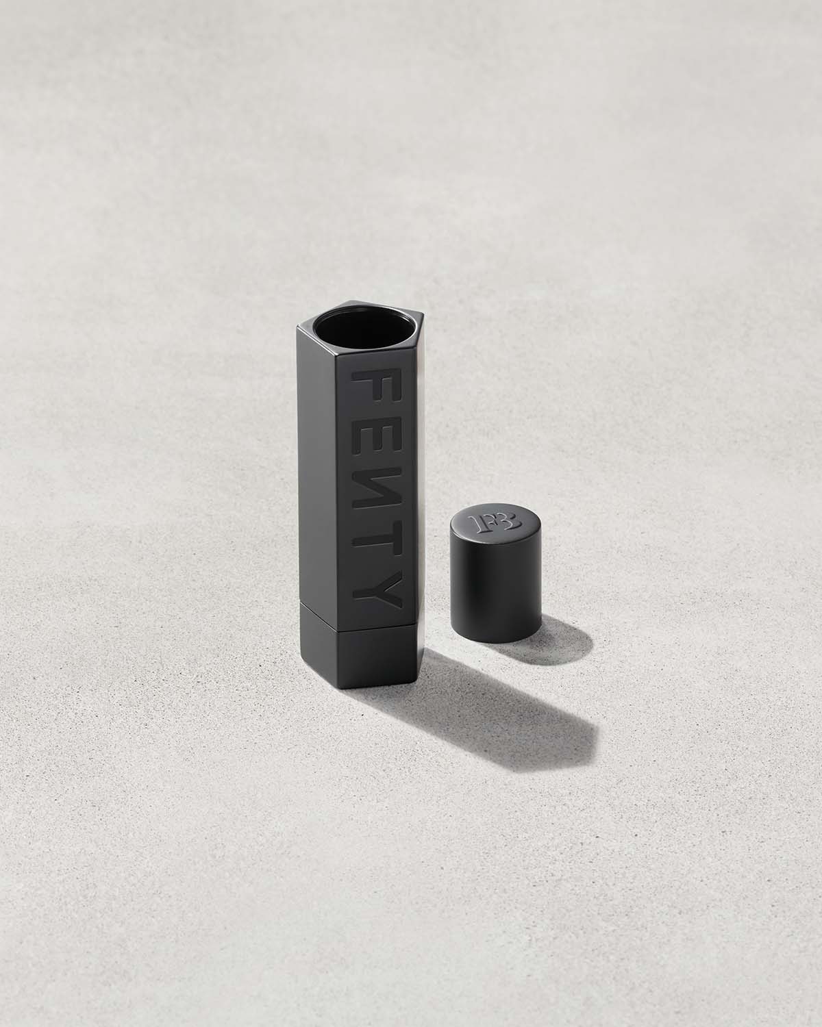 Fenty Icon The Case Semi Matte Refillable Lipstick - Matte Black | Long-Lasting Vegan Lip Color | Perfect for Night Out, Date Night & Special Occasions
