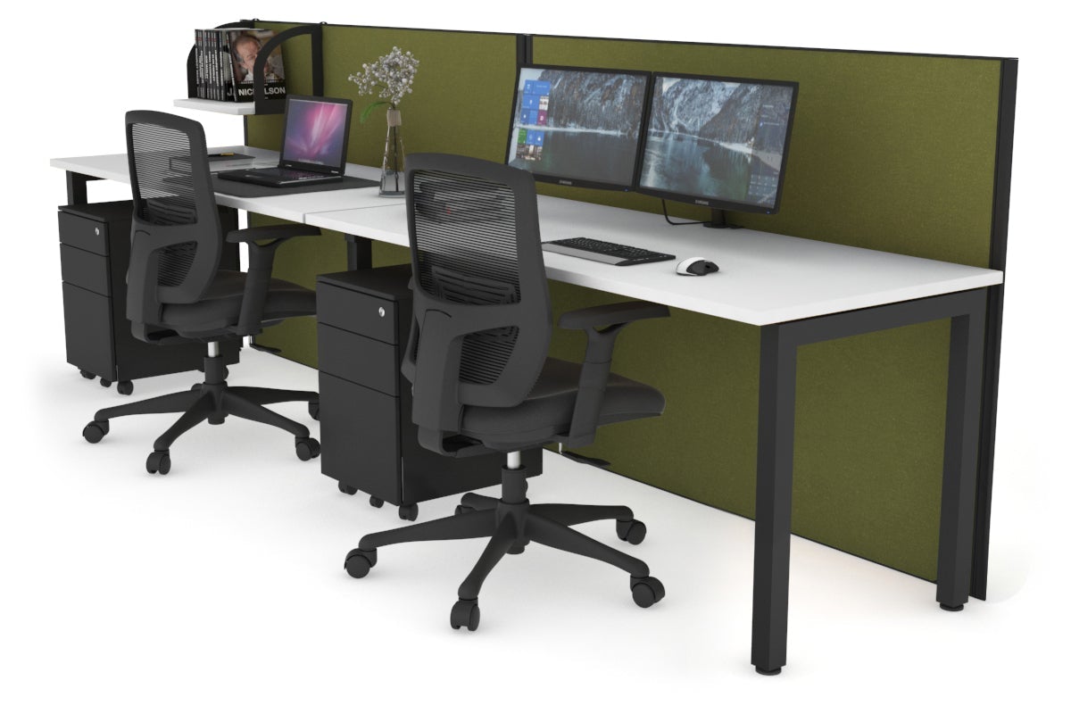 Horizon Quadro 2 Person Office Workstation with Square Legs - 1800L x 700W Dimensions - Perfect for Collaborative Workspaces & Home Offices