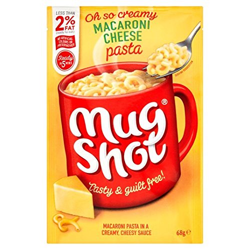 Mug Shot Macaroni Cheese Pasta 45g - Instant Microwaveable Mac and Cheese Cup - Perfect for Office Lunches, College Dorms & Quick Snacks