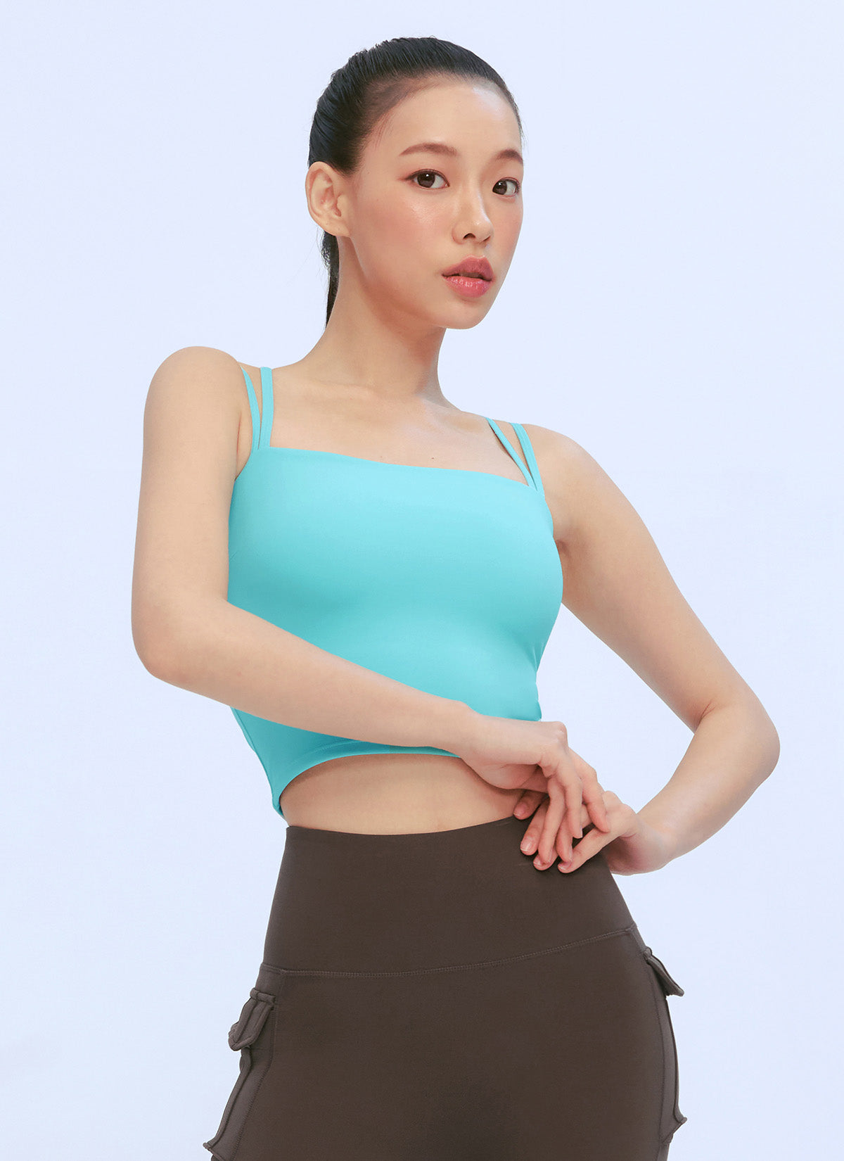 Black Label Power Rise Double Strap Sports Bra - High Support Workout Top for Running, Yoga & Gym