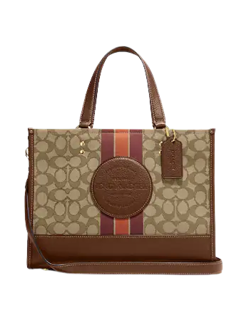 Coach Dempsey Carryall Tote Bag - Signature Jacquard with Stripe Design & Coach Patch - Perfect for Work, Travel & Everyday Use