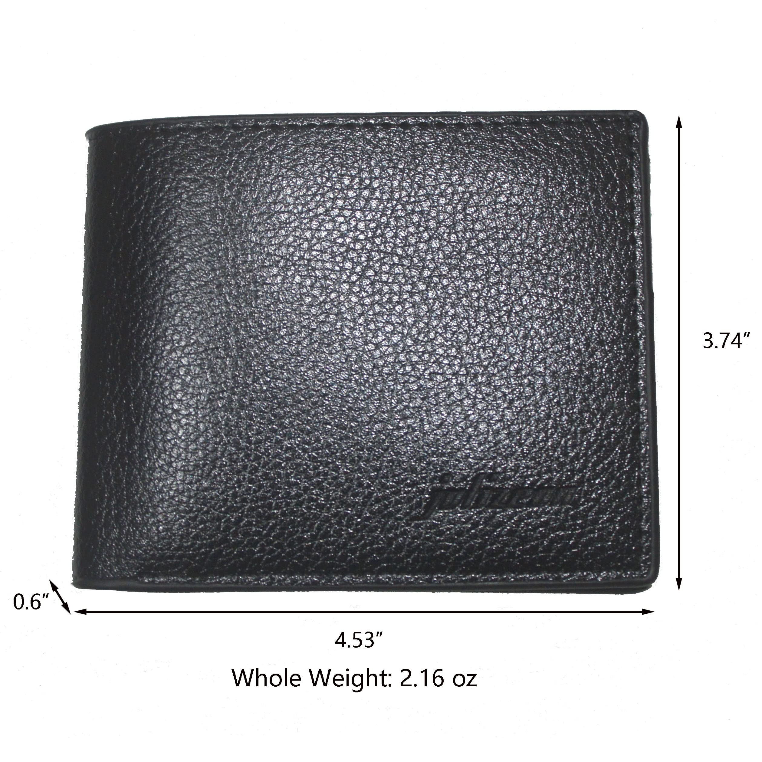 Slim Minimalist Wallet for Men with Money Clip & Zipper - RFID Blocking Bifold PU Leather Wallet with Credit Card Slots & Coin Purse - Perfect for Everyday Carry, Travel & Business (Black)