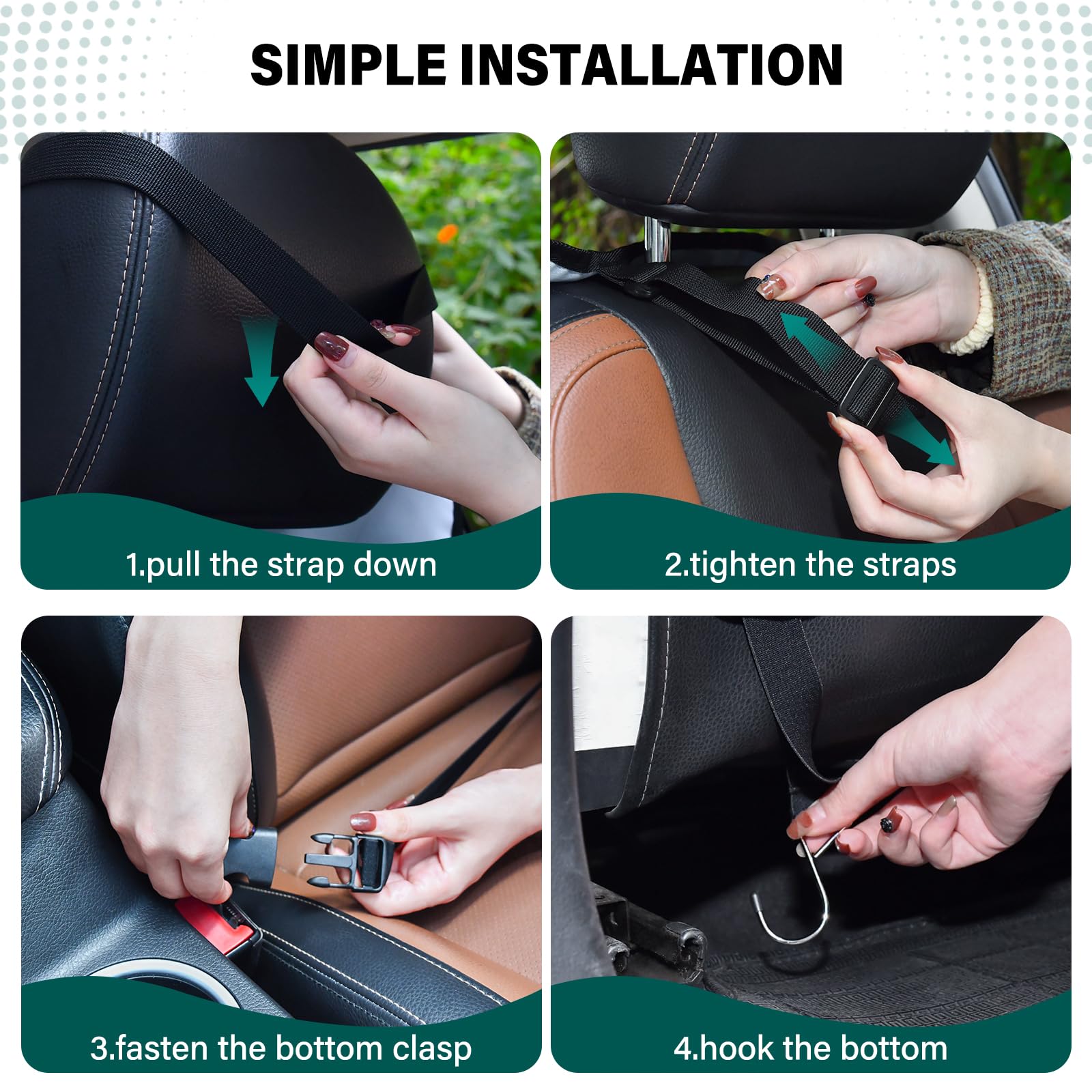 ODAWA Starry Wolf Car Seat Organizer 2 Pack - Back Seat Storage Organizer with Multiple Pockets, Car Seat Protector - Perfect for Road Trips, Family Travel & Daily Commute