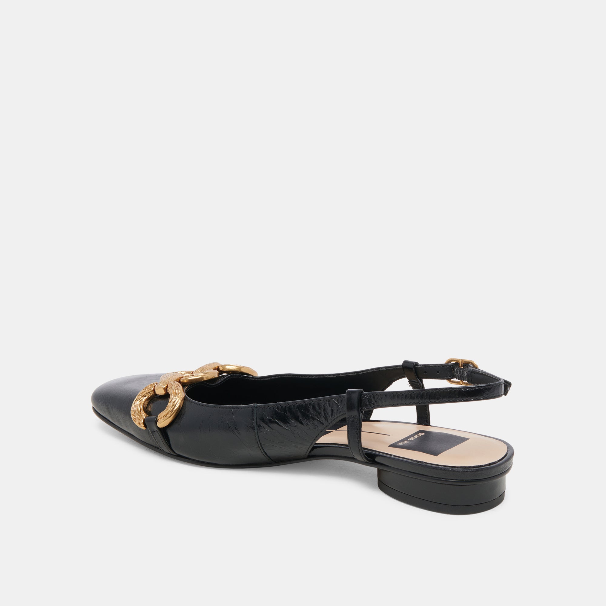 RAMANO FLATS MIDNIGHT CRINKLE PATENT - Stylish Women's Pointed Toe Ballet Flats for Work, Office & Evening Occasions