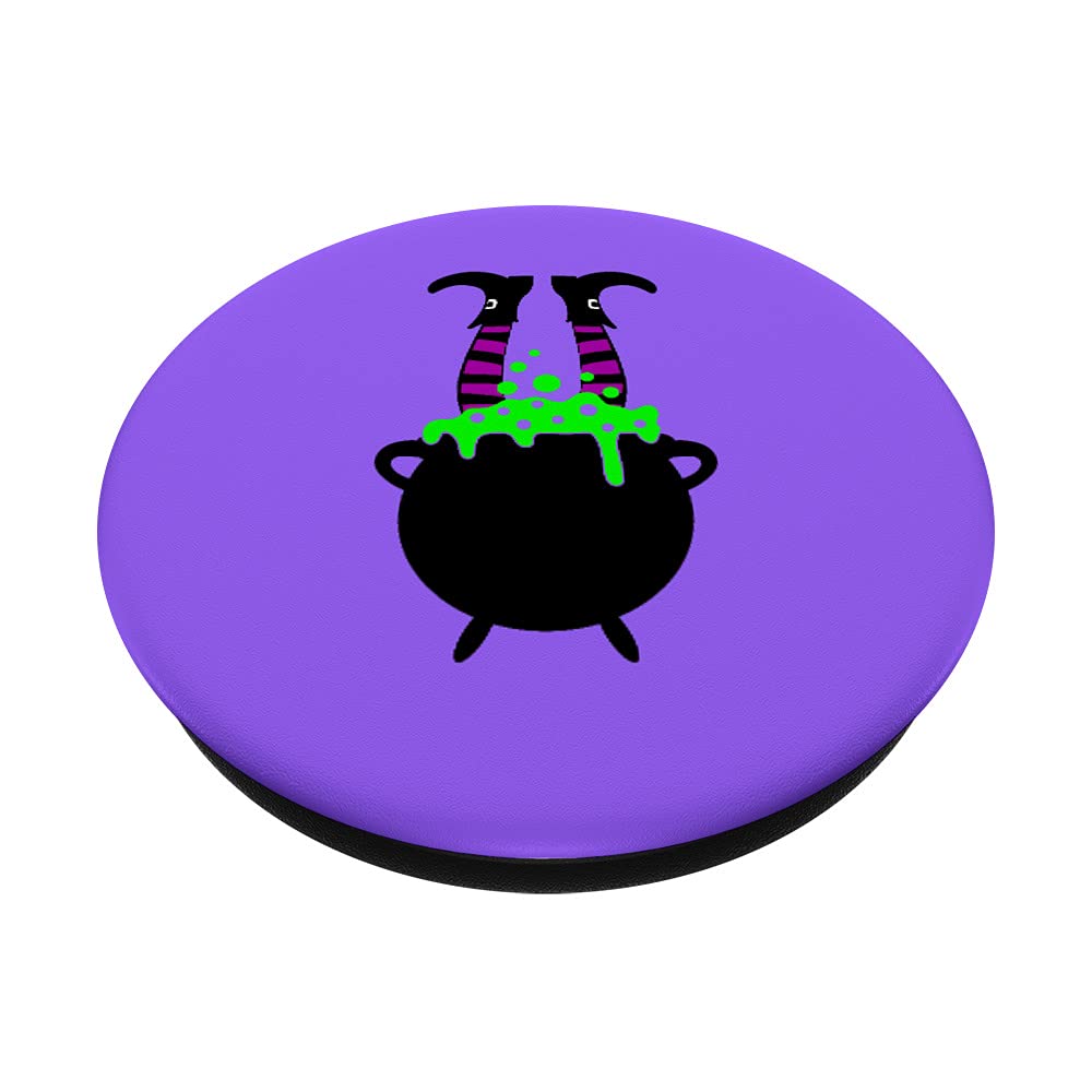 Spooky Wicked Witches Legs in Cauldron Halloween PopSockets - Swappable PopGrip for Phone & Tablet - Perfect for Halloween Decorations, Costume Parties & Witch-Themed Gifts