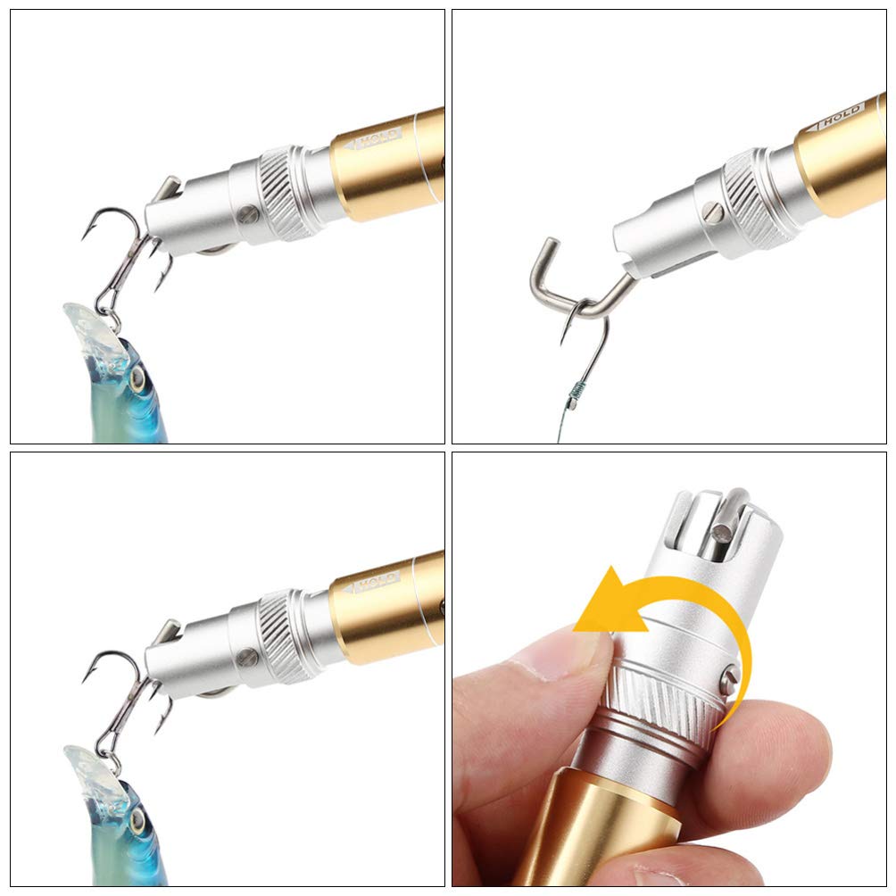 BESPORTBLE Portable Fishing Hook Remover Tool - Aluminum Alloy Fish Hook Extractor & Separator for Safe Hook Removal - Ideal for Catch and Release Fishing, Bass Fishing, and Outdoor Fishing Trips