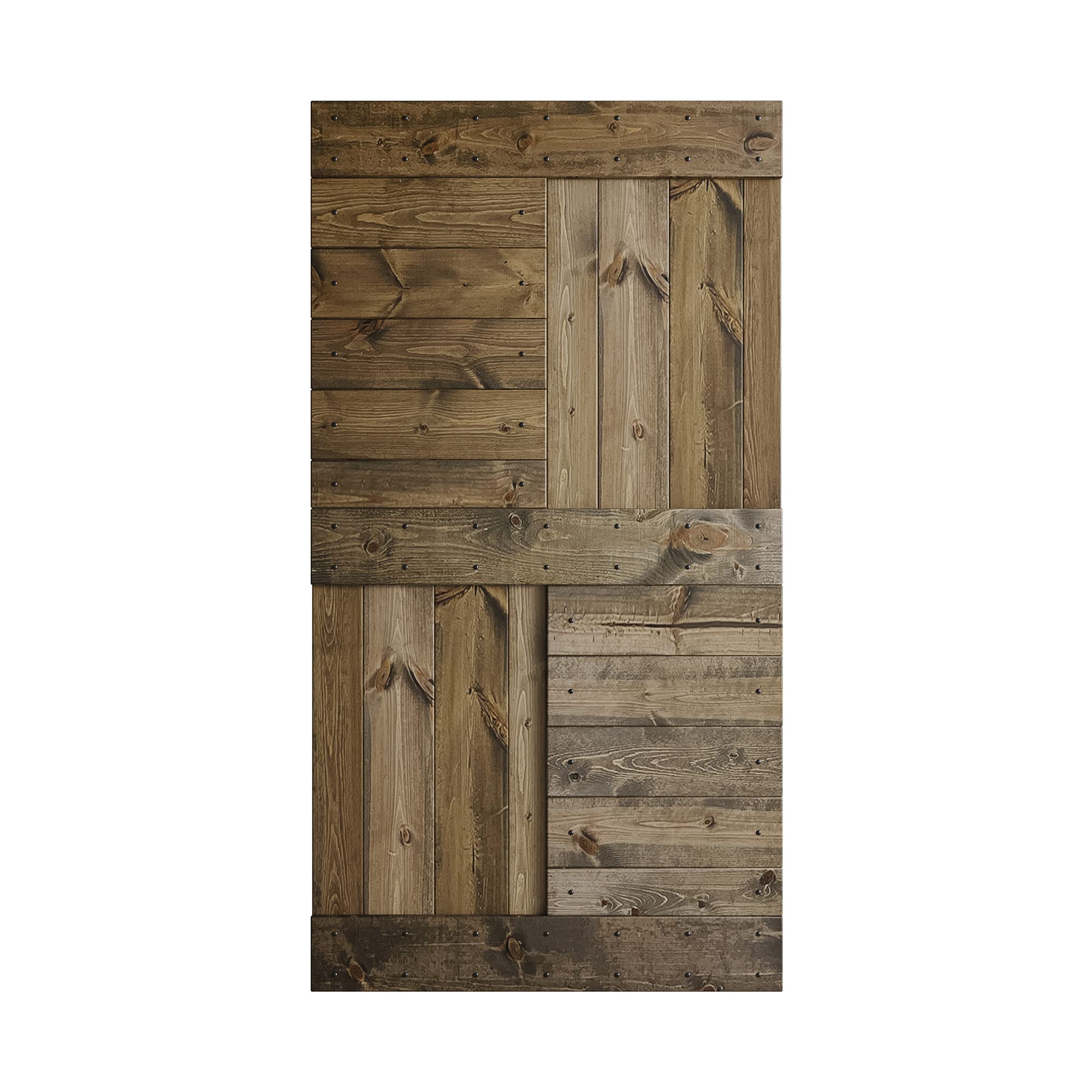 COAST SEQUOIA 42x84 Inch S Series DIY Knotty Wood Sliding Barn Door - Aged Barrel Finish | Rustic Farmhouse Style for Bedroom, Closet & Home Office