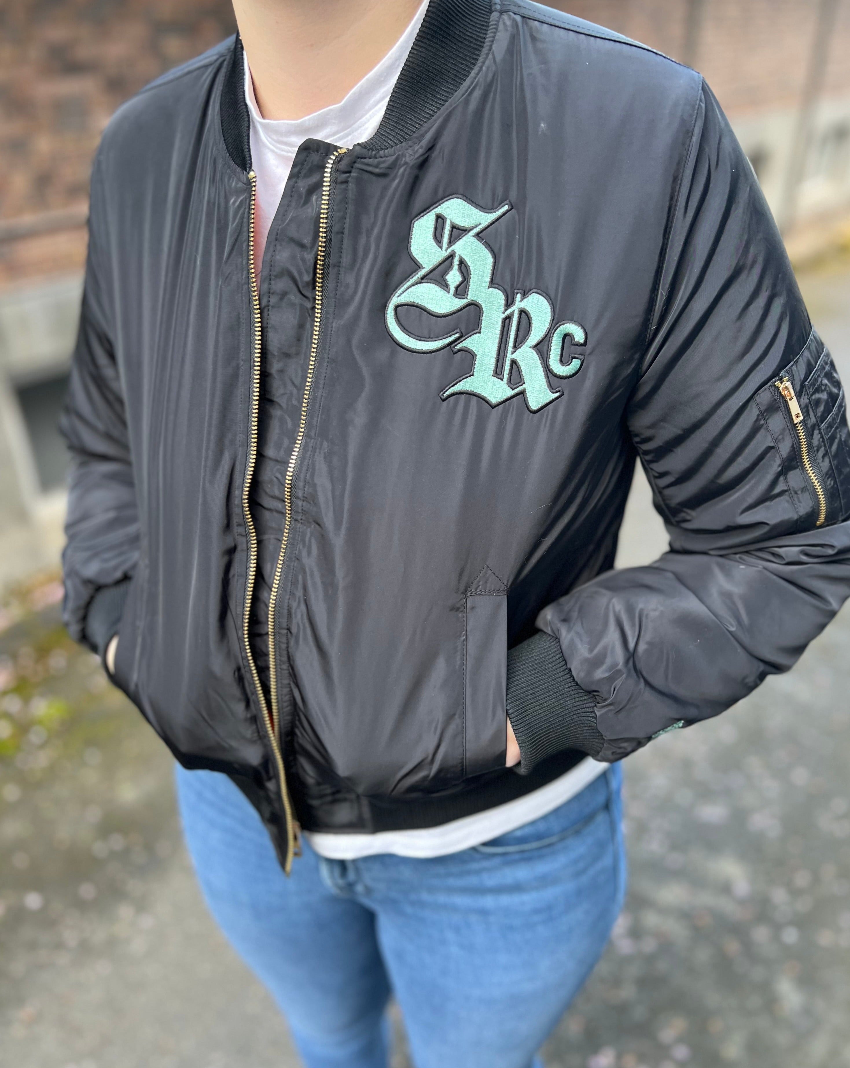 Women's Seawolves Rugby Club Bomber Jacket - Waterproof Windbreaker with Team Logo - Perfect for Rugby Games, Outdoor Sports & Casual Wear