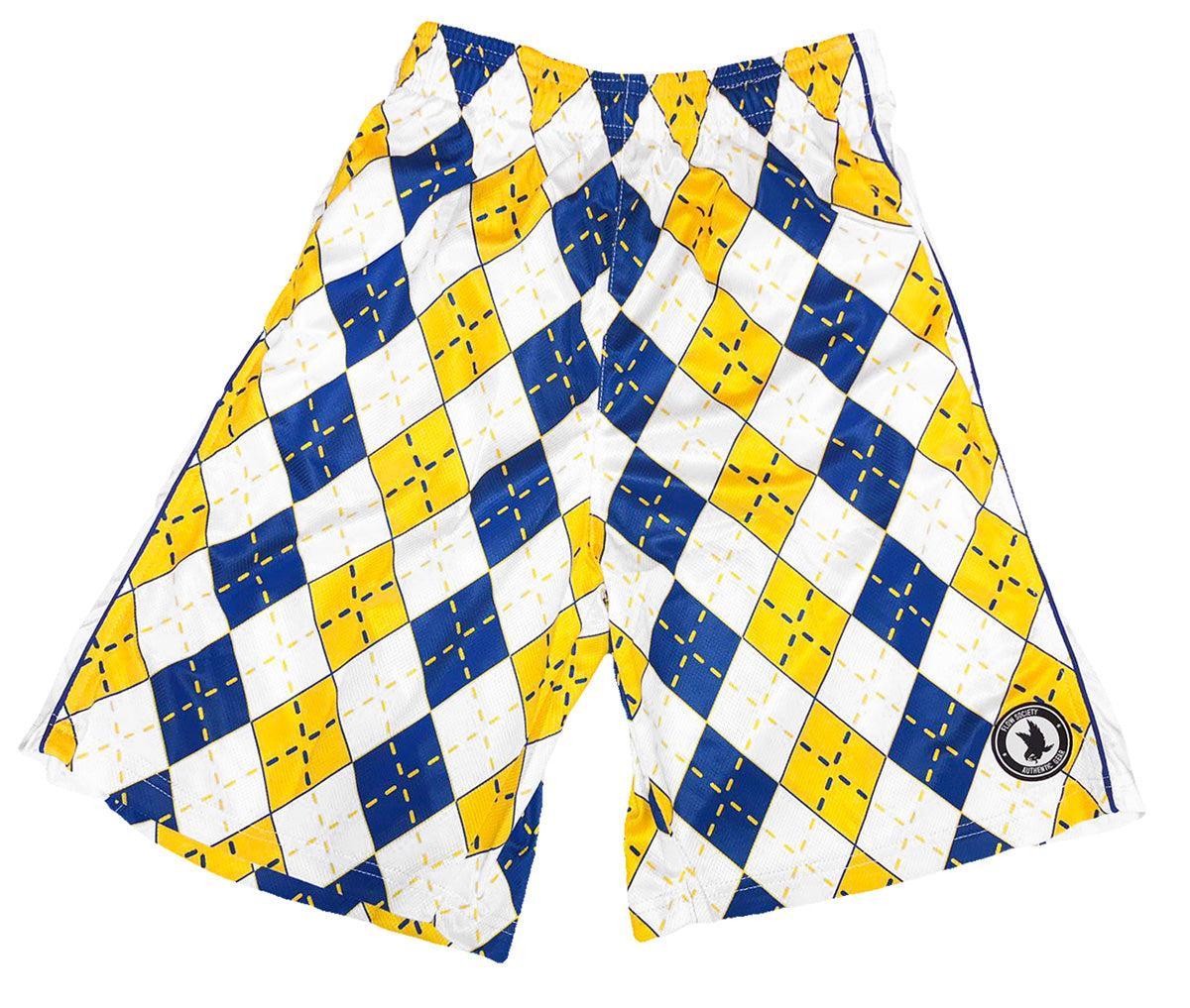 Boys Blue & Gold Argyle Knit Shorts - Stylish & Comfortable Casual Wear for School, Sports & Playtime