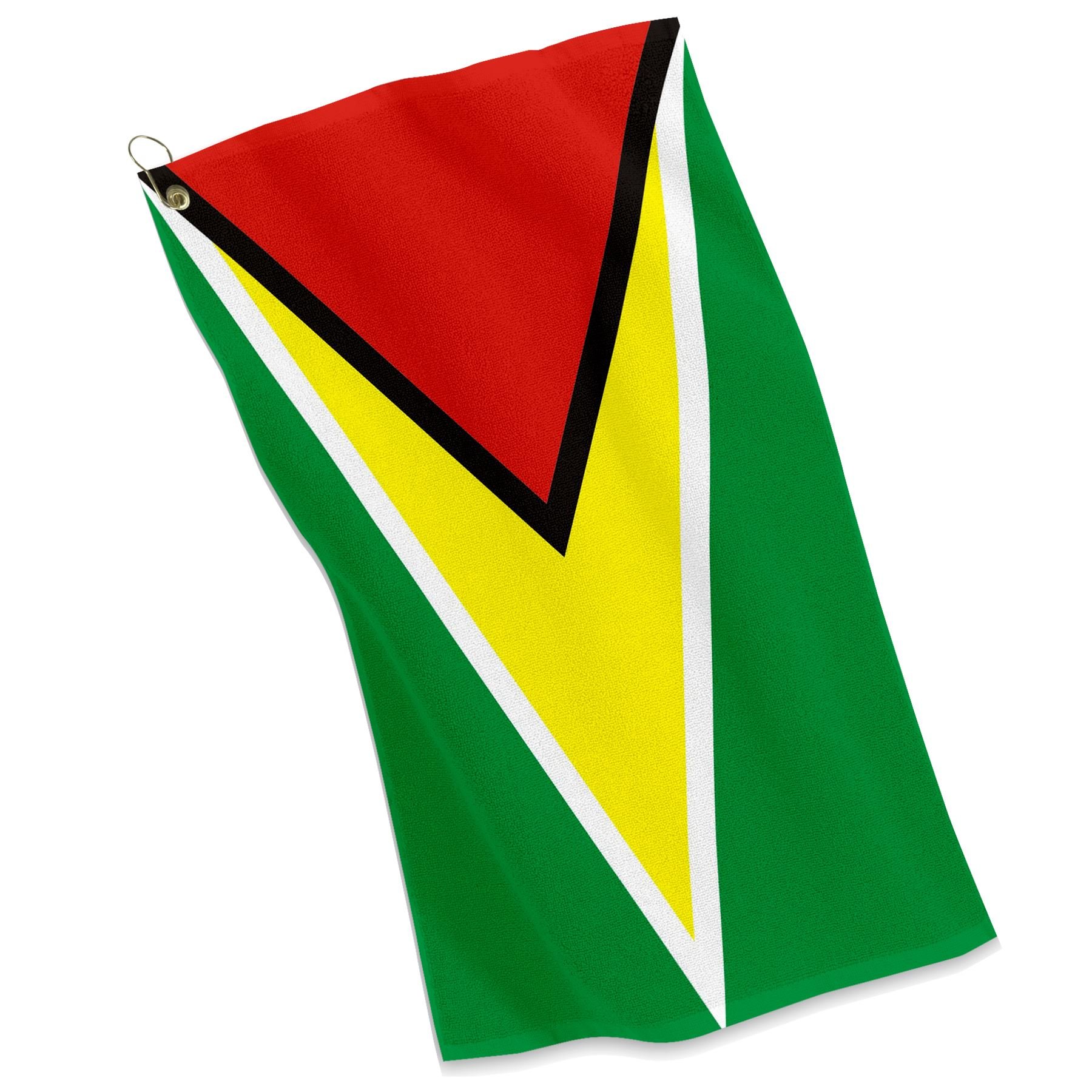 ExpressItBest Premium Golf & Sports Towel with Guyana Flag Design - Quick-Dry, Absorbent Microfiber for Golf, Gym, Tennis & Outdoor Activities