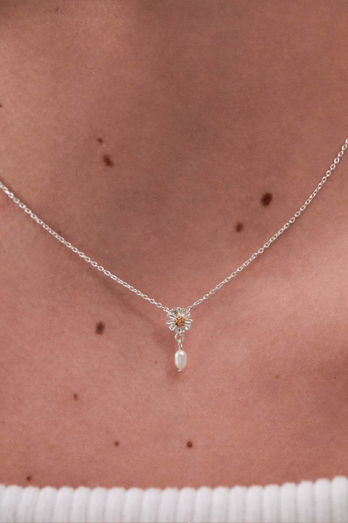 Elegant Wildflower Pearl Drop Necklace - Dainty Floral Pendant Jewelry for Women | Perfect for Weddings, Date Nights & Special Occasions