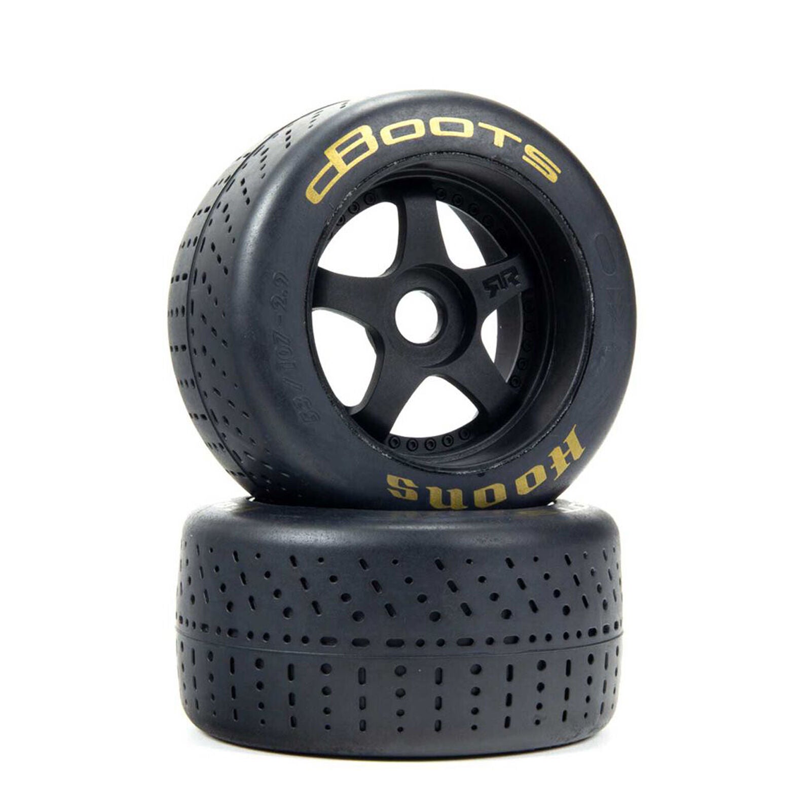 dBoots Hoons 5-Spoke 53/100 2.9 RC Tires Set (2) - Gold Color for High-Speed Racing - Perfect for RC Cars, Trucks, and Off-Road Bashing