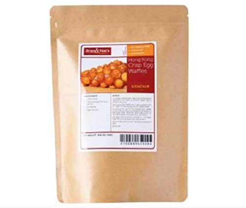 Bran & Nat's Crispy Egg Waffles 256g - Traditional Hong Kong Style Bubble Waffles with Crispy Crust | Perfect for Breakfast, Snacks & Dessert