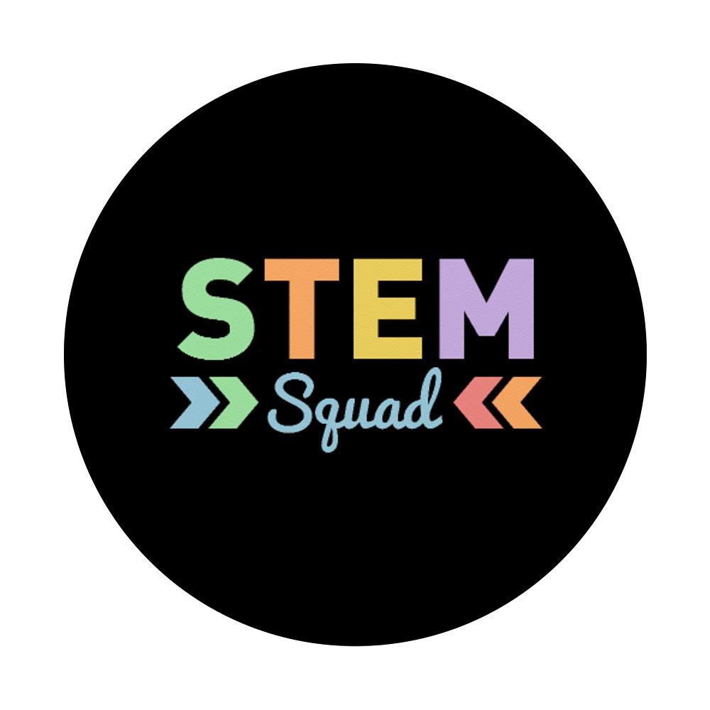 STEM Squad Science Technology Engineering Math Funny Group PopSockets Grip and Stand for Phones & Tablets - Perfect for STEM Students, Teachers & Tech Enthusiasts - Great for School, Work & Daily Use
