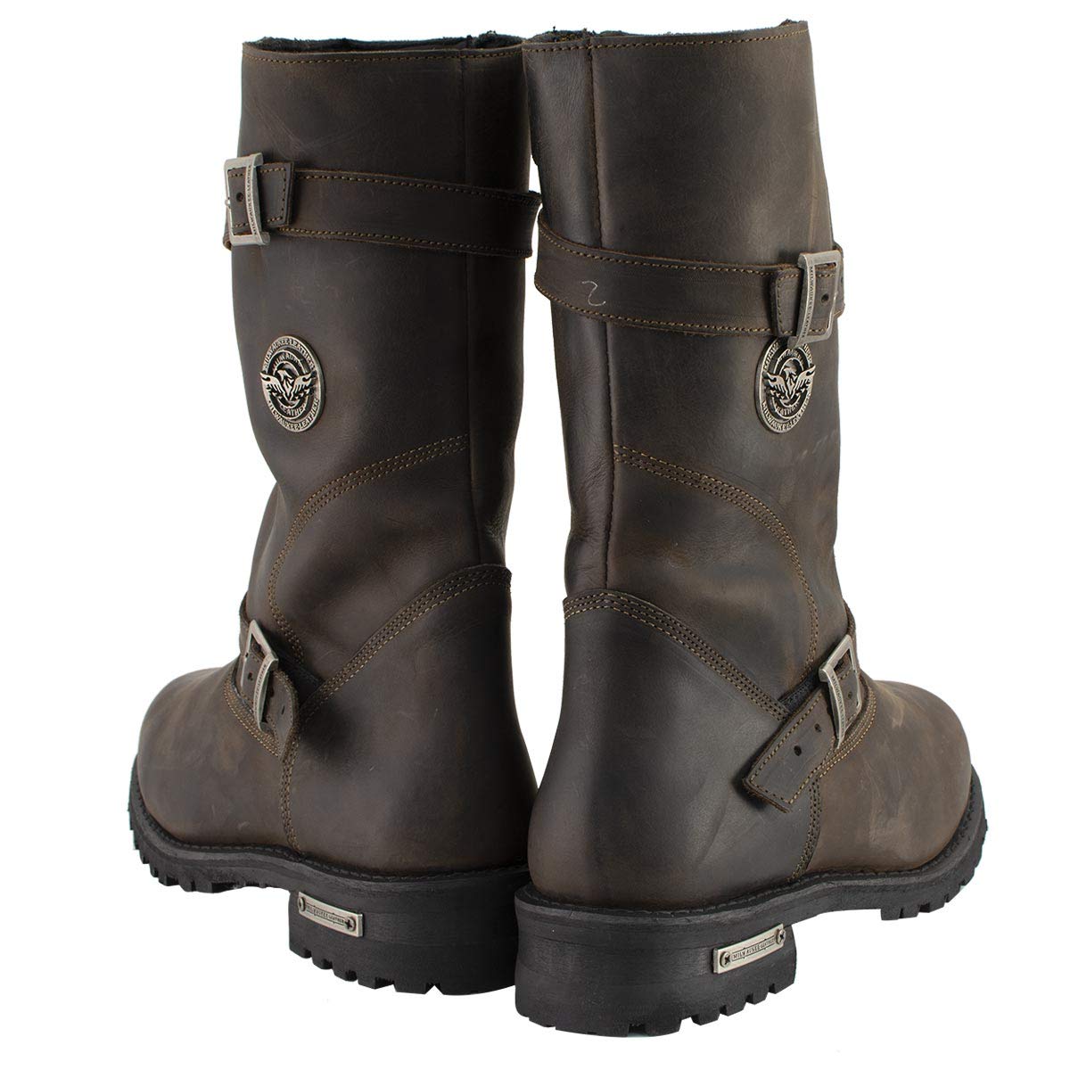 Milwaukee Leather Men's Classic Distressed Brown Leather Motorcycle Engineer Boots - Rugged Biker Boots for Harley Davidson & Cruiser Riders - Perfect for Motorcycle Riding, Work & Outdoor Adventures (MBM9063-10)