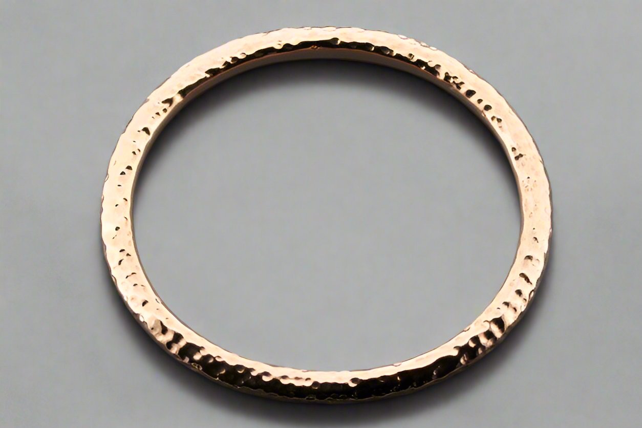 Handmade Hammered Copper Oval Tubular Bangle Bracelet - Boho Chic Jewelry for Women, Perfect for Casual Wear & Special Occasions