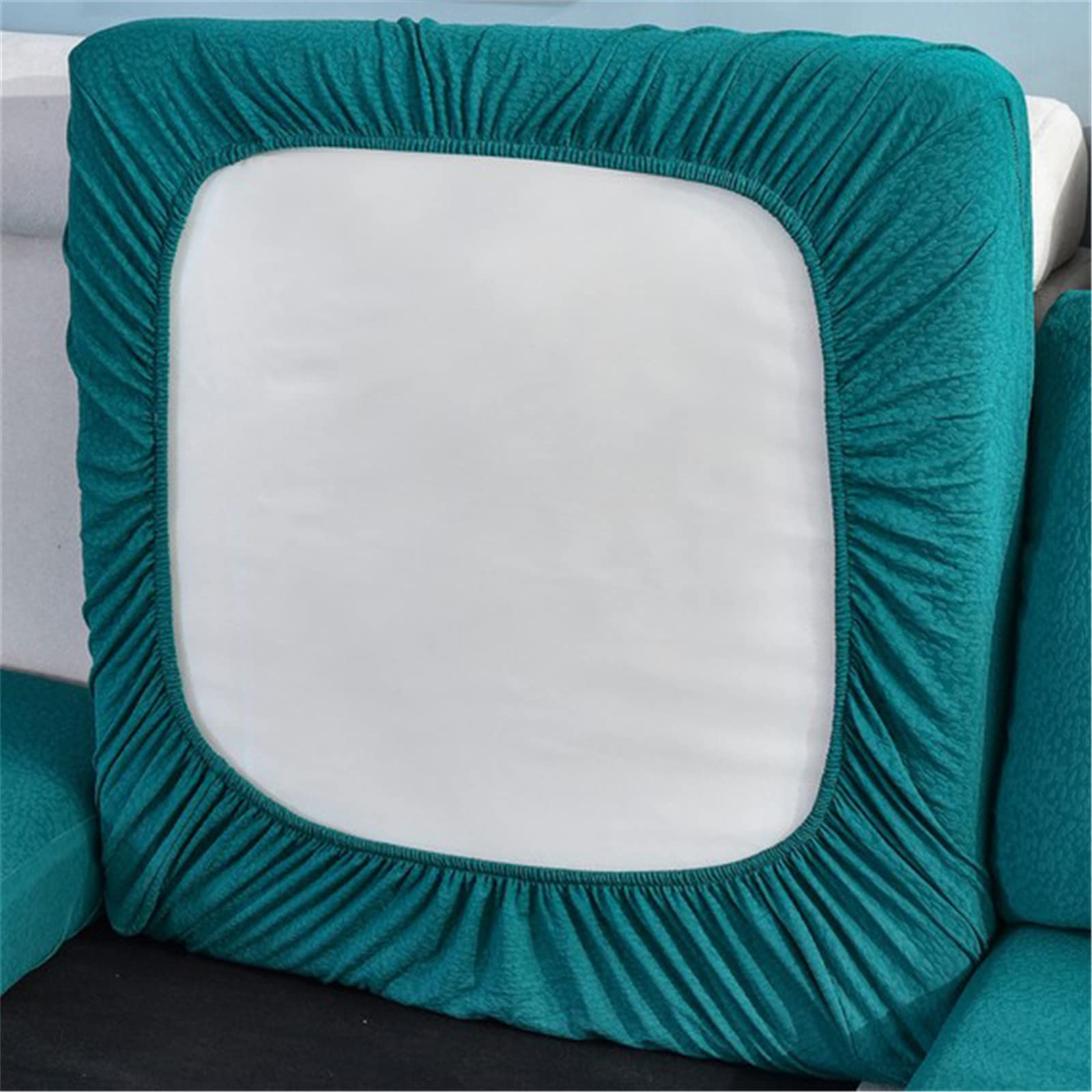 Stretch Waterproof Sofa Cushion Cover - High Elastic Fabric Slipcover for Couches & Chairs, Water-Repellent & Durable (Emerald Green, Chaise Size) - Perfect for Living Room, Family Room & Office Furniture Protection