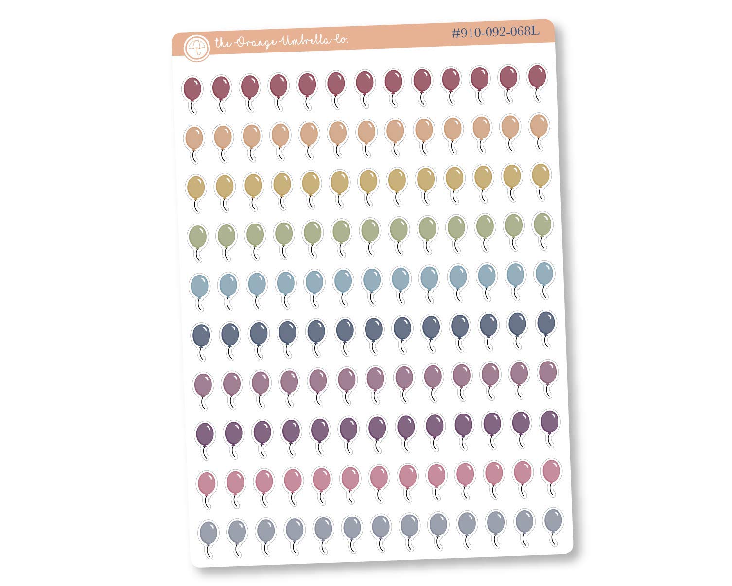 Colorful Mini Balloon Planner Stickers - Muted Rainbow Labels for Bullet Journal, Scrapbooking & DIY Crafts (I-007-M) - Perfect for Birthday Planners, School Projects & Party Decorations