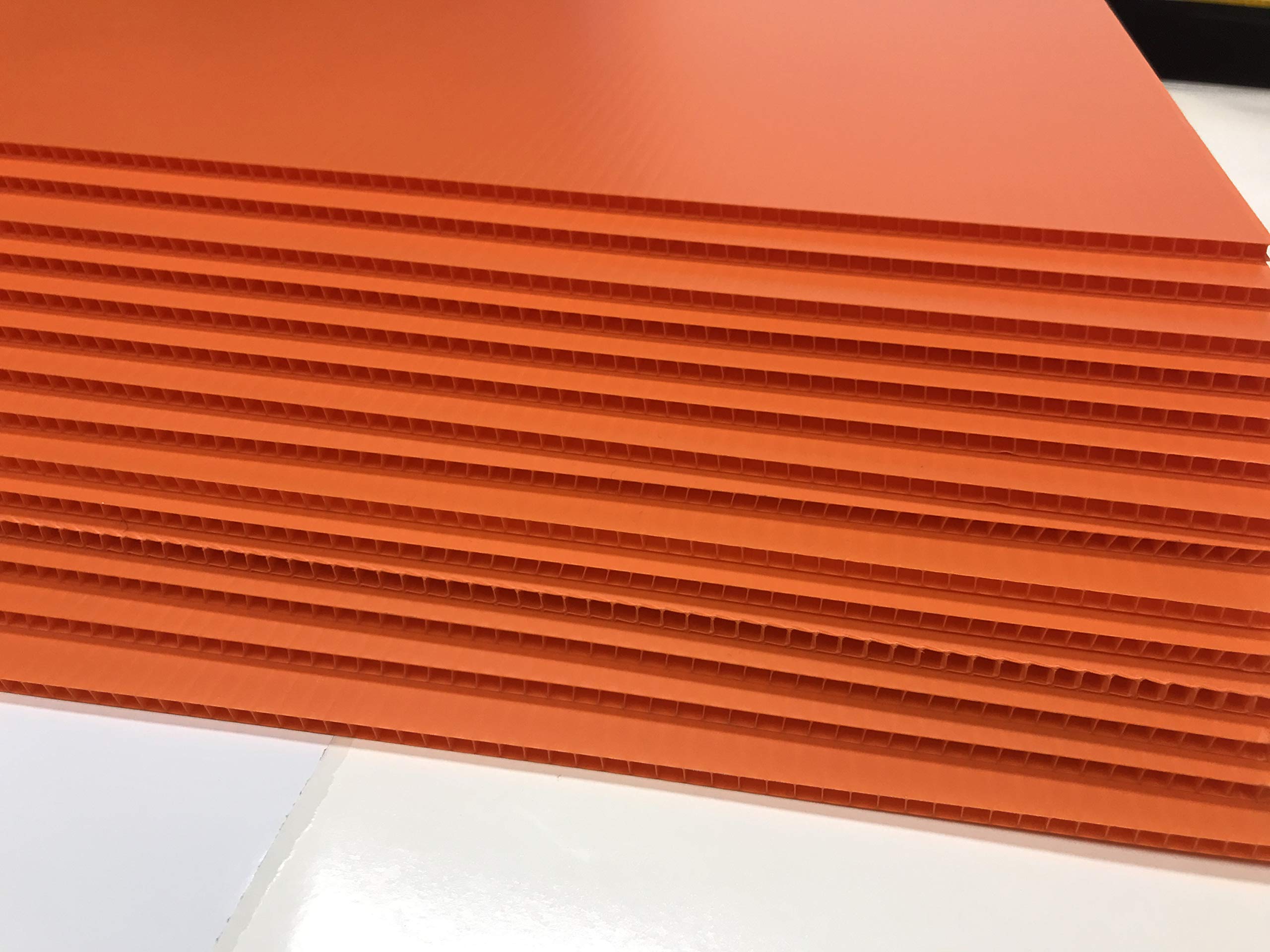 20 Pack 18x24 Inch Orange Corrugated Plastic Sign Boards with 24