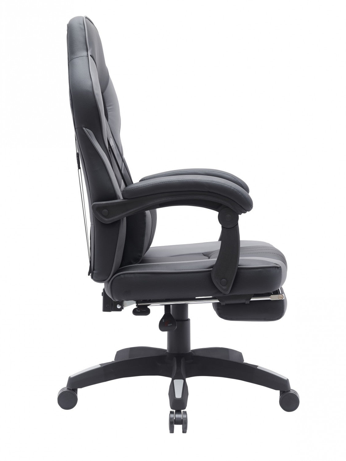 Bentley Gaming Chair - Ergonomic Racing Style Computer Chair with Adjustable Height & Lumbar Support - Black/Grey - Perfect for PC Gaming, Office Work & Home Use