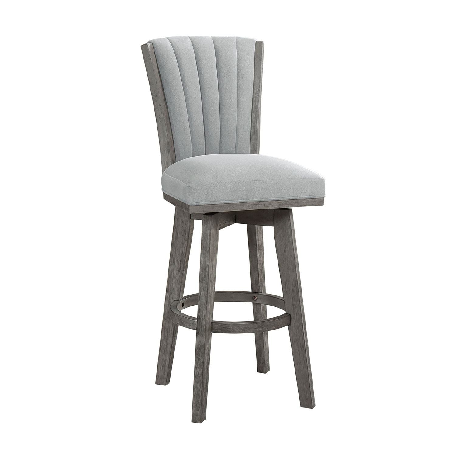 Corvallis Bar Stool Set of 2 - Grey Counter Height Stools for Kitchen Island, Breakfast Bar & Home Decor - Modern Durable Barstools with Back Support
