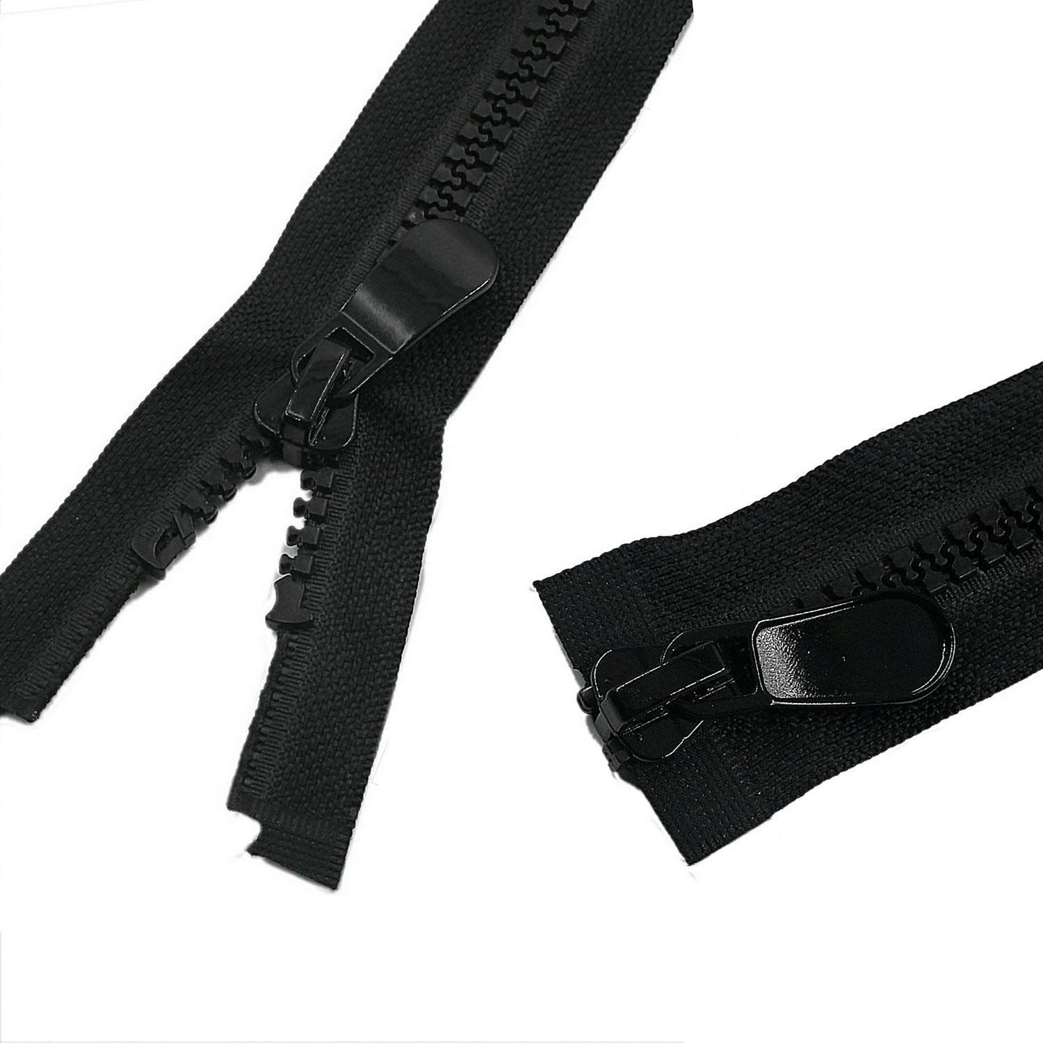 Leekayer 24 Inch Heavy Duty Two-Way Separating Zipper - 8# Size, 60cm Black Resin Zipper for Jackets, Coats, Luggage & DIY Sewing Projects | Durable Replacement Zippers for Handmade Crafts & Bulk Sewing Supplies