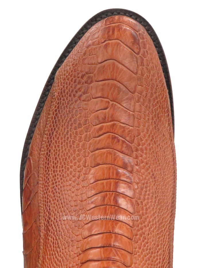 Lucchese GD9320.RR Men's Genuine Ostrich Leg Cowboy Boots - Burnished Cognac for Western Riding & Country Fashion