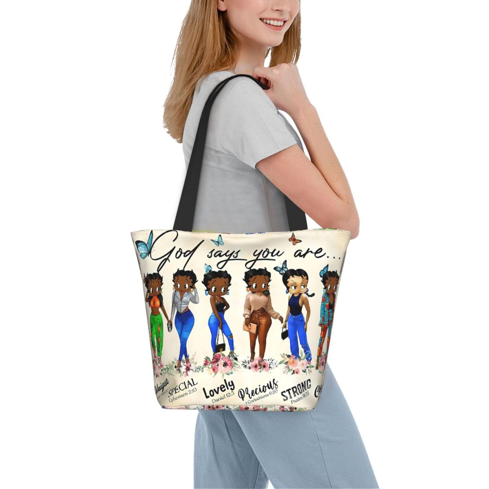 African American Queen Tote Bag for Women - Premium Quality Shoulder Handbag for Casual Use, Work, and Travel | Stylish Black Women's Shoulder Bag