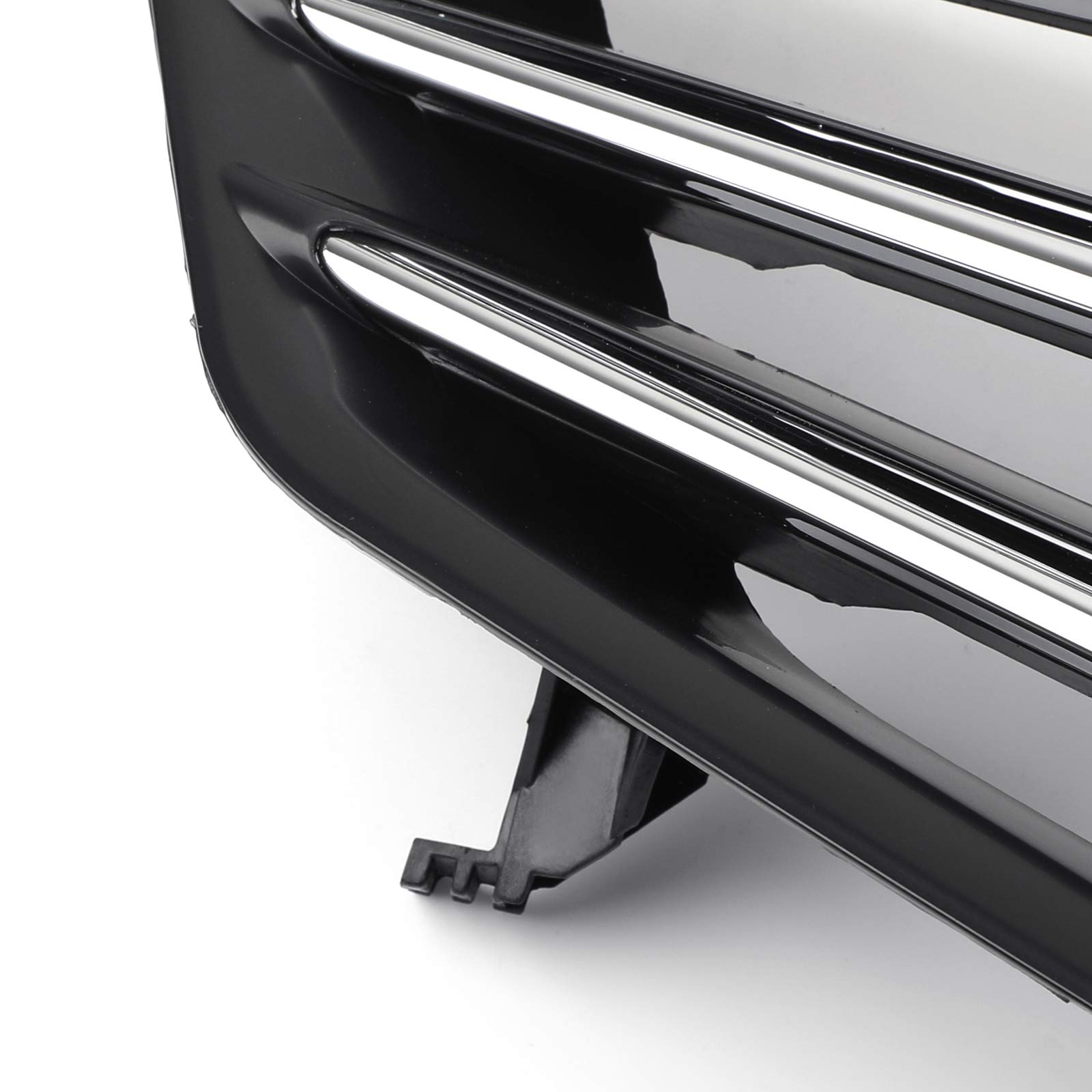 Topteng Front Bumper Grill - Black Chrome Upper Hood Grille Compatible with 2011-2012 Honda Accord | Car Exterior Styling & Protection Accessory for Enhanced Vehicle Appearance
