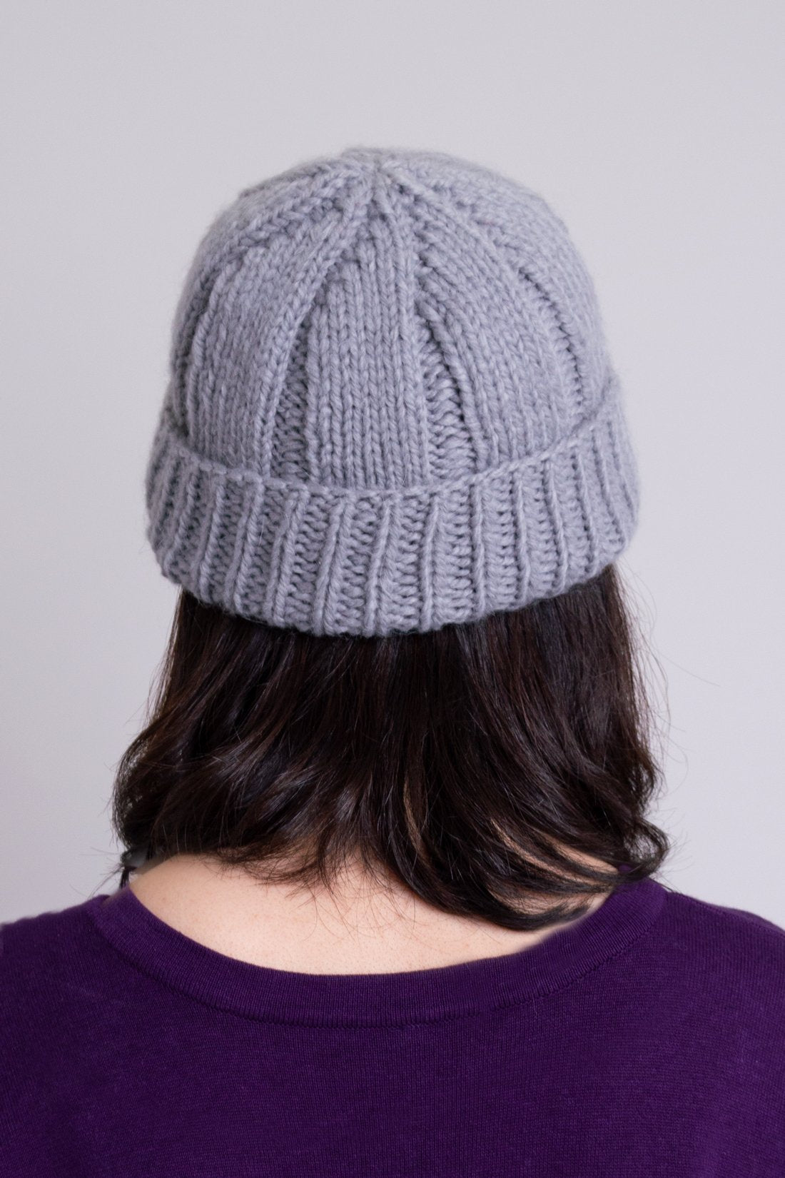 Hand Knit Wool Beanie for Men & Women - Soft Grey Winter Hat for Outdoor Activities, Hiking, and Cold Weather