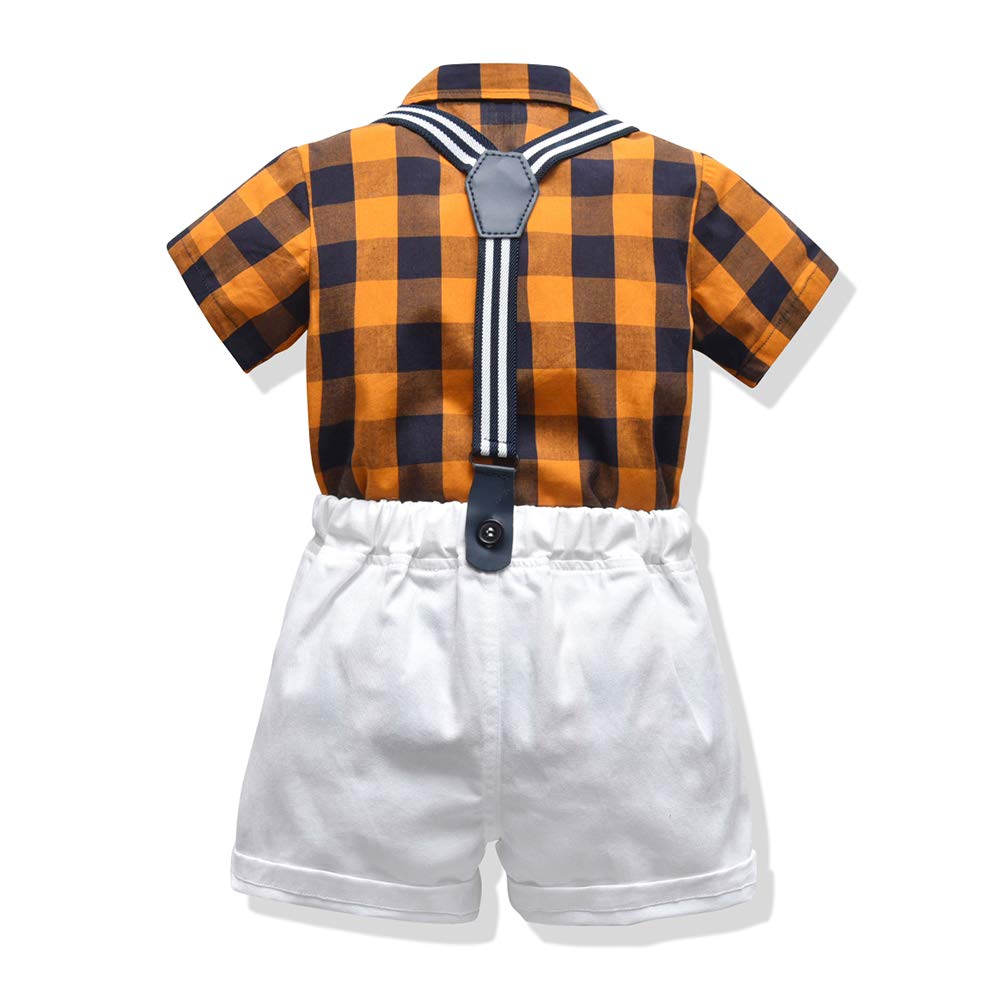 2Pcs Summer Toddler Boys Outfit - Cotton Striped Shirt with Bow Tie & Shorts Suit | Gentleman Style Clothes for Parties, Weddings & Special Occasions