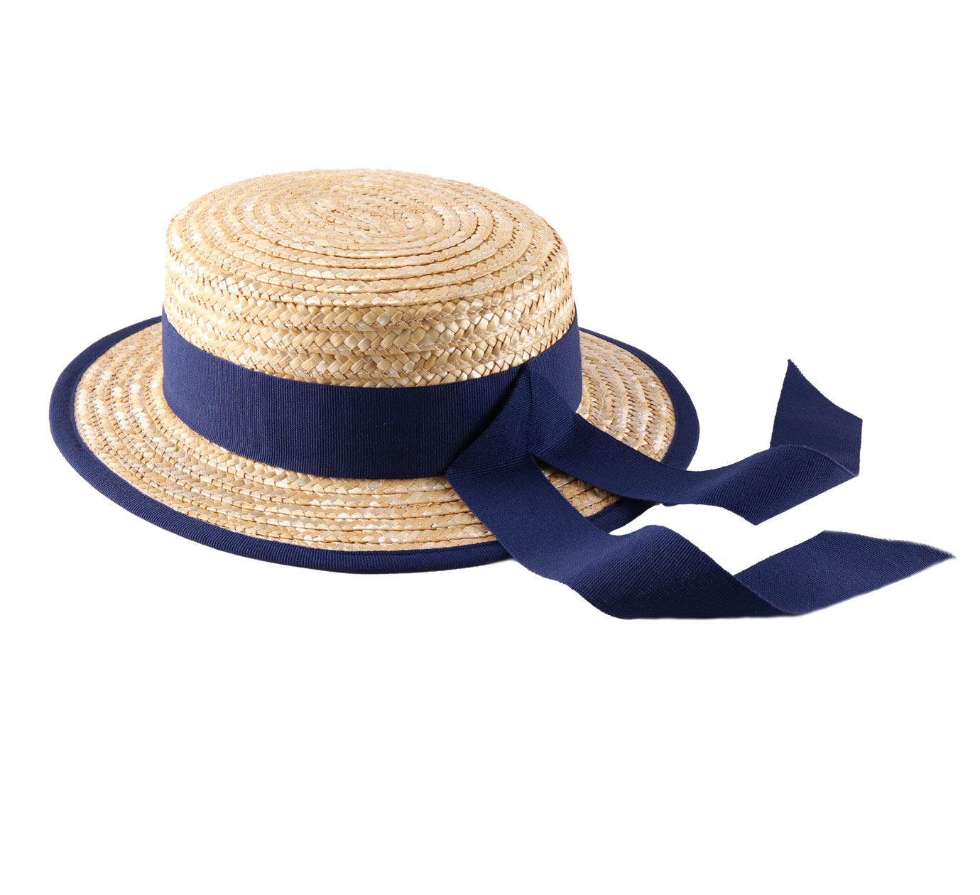 Gondolier Boater Hat - Classic Straw Hat for Men & Women - Perfect for Venetian Costumes, Summer Weddings, and Outdoor Events