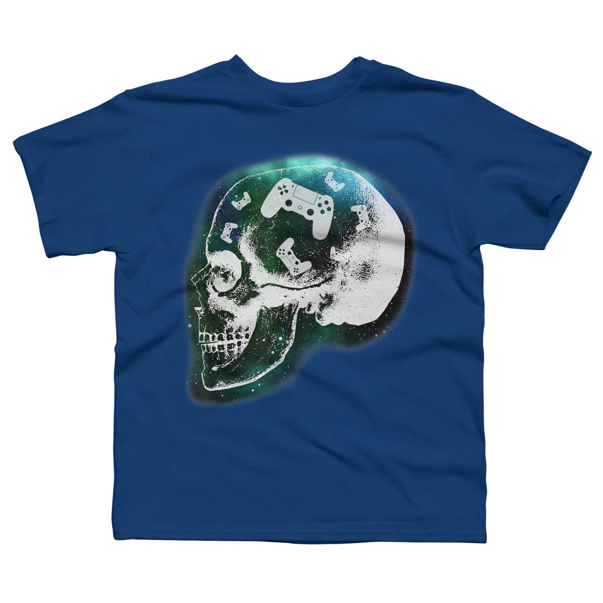 Design By Humans Boys Gaming T-Shirt - Skull Mind Graphic Tee by COVI - Perfect for Gamers & Skull Lovers