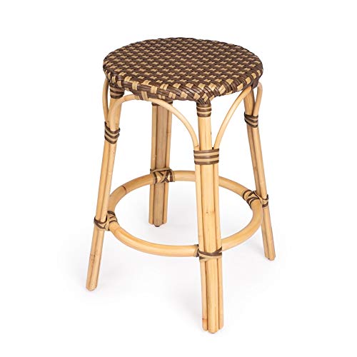 Beaumont Lane Island Living Rattan Counter Stool - Brown Rattan Bar Stool for Kitchen Island, Breakfast Nook & Outdoor Dining - Comfortable & Stylish Counter Height Stool
