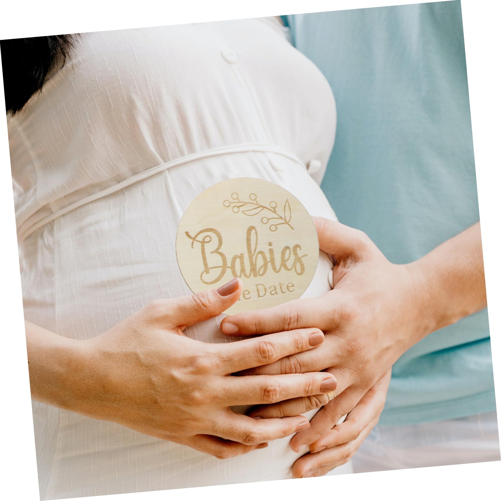 BIUDECO 11-Piece Pregnancy Milestone Markers - Double-Sided Wooden Weekly Baby Bump Cards for Expecting Mothers | Perfect for Maternity Photos, Baby Showers & Pregnancy Journals
