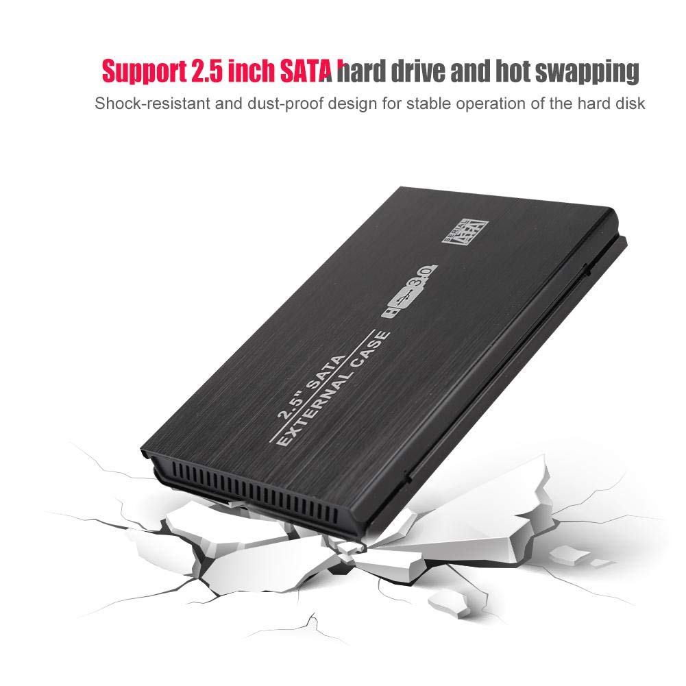 Wosume USB 3.0 External Hard Drive Enclosure - Aluminum Alloy Hot Swappable HDD Case for 2.5/3.5 Inch SATA SSD HDD - Perfect for Computer, Office & Desktop Data Storage & Backup
