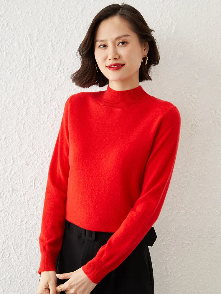 Warm Long Sleeve Pullover Sweater for Women - Cozy Knitwear for Fall & Winter - Perfect for Casual Outfits and Layering