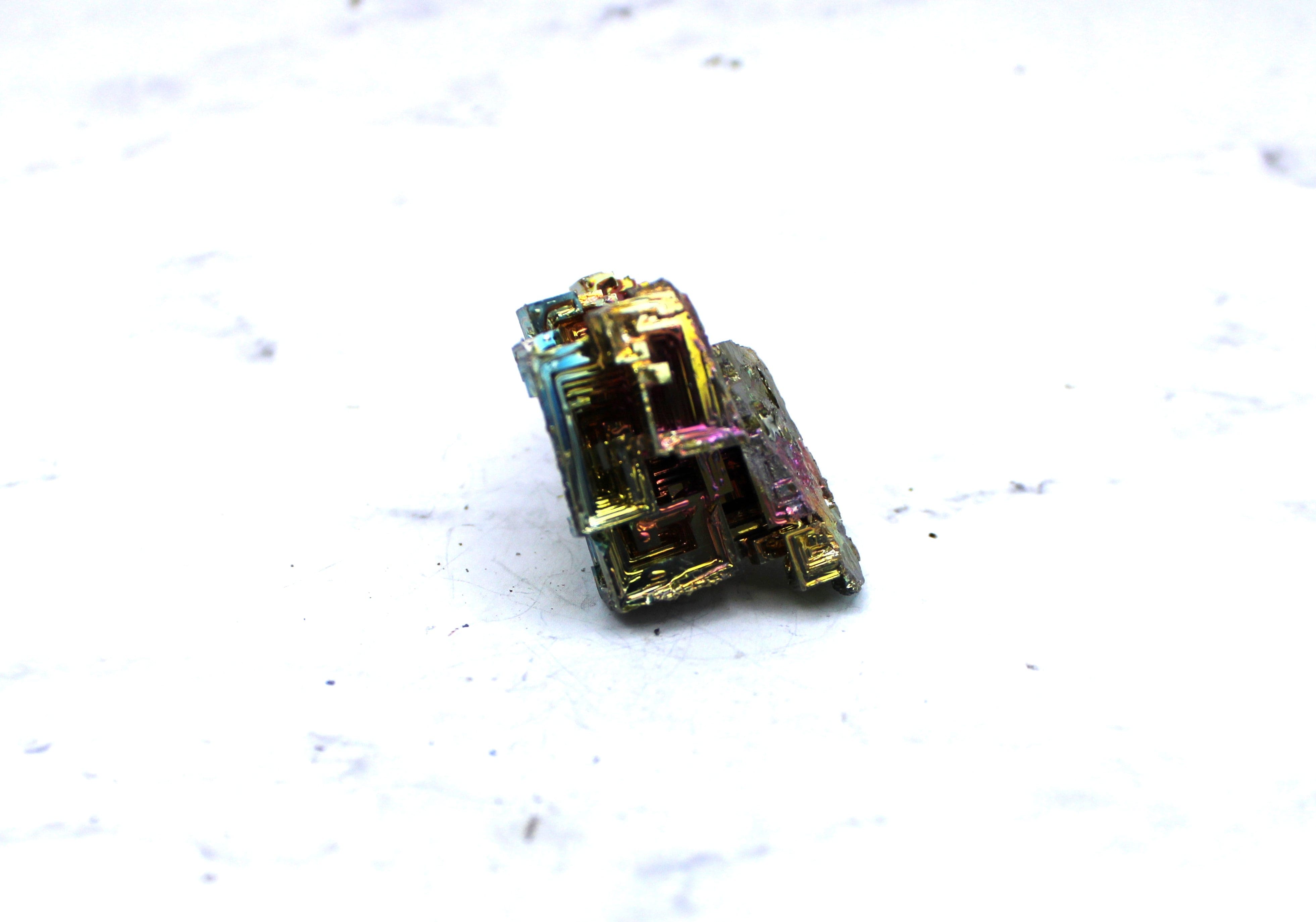 Natural Bismuth Crystal Specimen - Rainbow Metallic Geode for Mineral Collectors & Home Decor | Science Gifts, Healing Crystals, Display Pieces