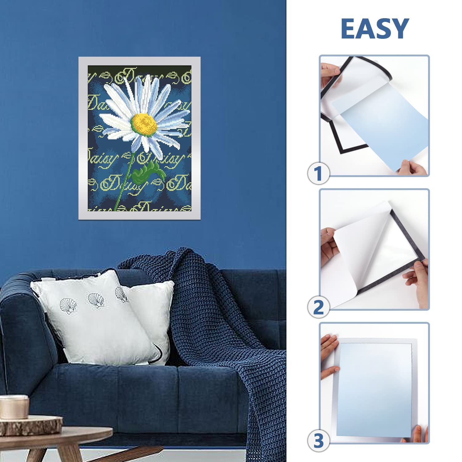 5D Diamond Painting Frame 12x17 Inch (30x42cm) - Magnetic Display Frame for Diamond Art with Wall Hanging Kit | Perfect for Home Decor, DIY Craft Projects & Gift Giving