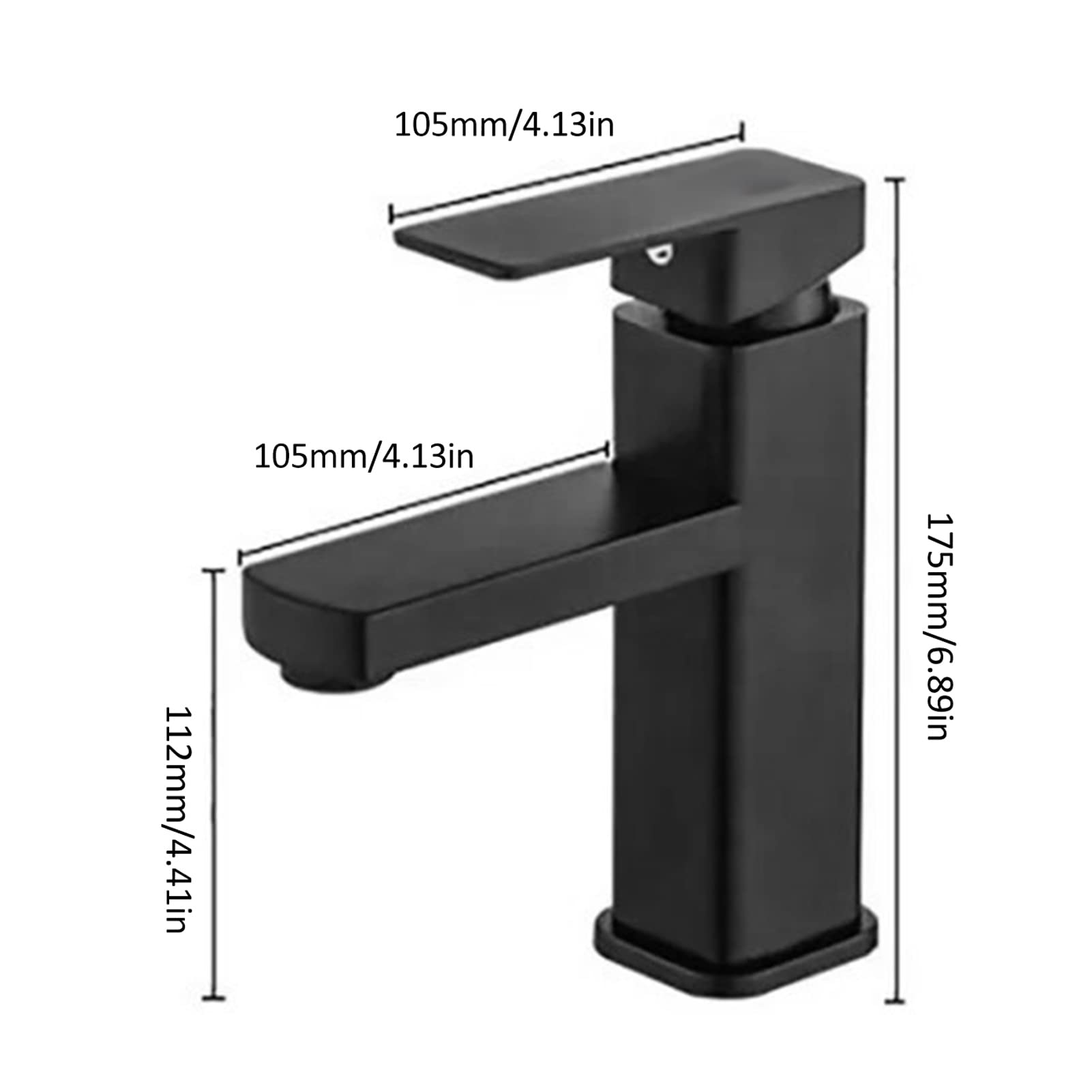 Black Matte Single Hole Plastic Bathroom Faucet - Stainless Steel Modern One Handle Sink Faucet - Water Spot & Stain Resistant - Perfect for Bathroom Vanity & Powder Room Upgrades